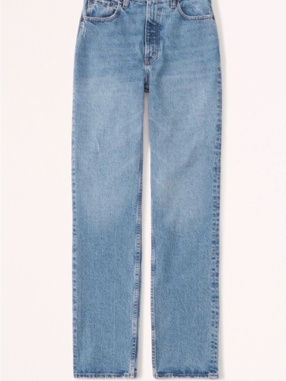 Abercrombie & Fitch Women's Light Blue Straight-Leg Jeans